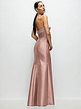 Side View Thumbnail - Neu Nude Strapless Cuff Neckline Satin Trumpet Gown