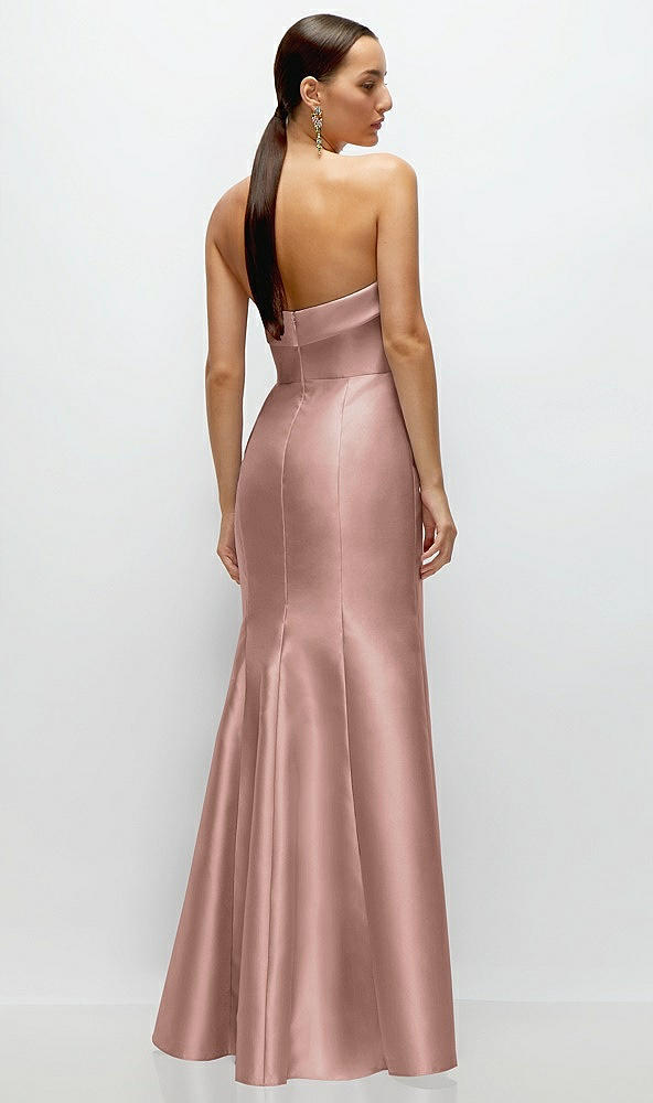 Back View - Neu Nude Strapless Cuff Neckline Satin Trumpet Gown