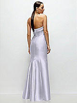 Rear View Thumbnail - Silver Dove Strapless Cuff Neckline Satin Trumpet Gown