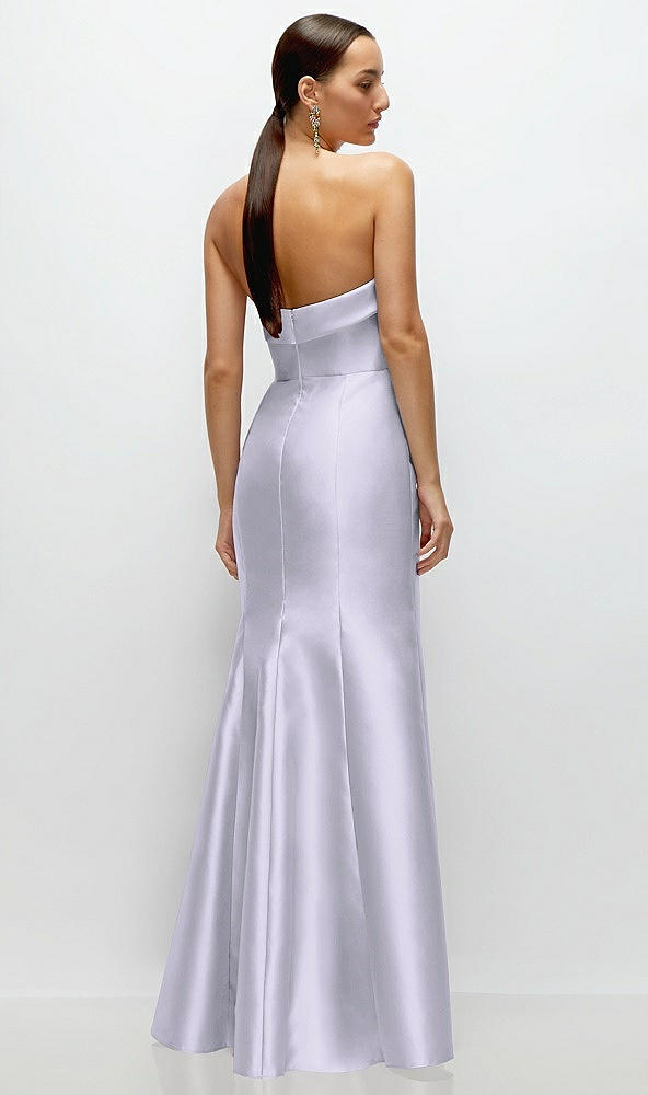 Back View - Silver Dove Strapless Cuff Neckline Satin Trumpet Gown