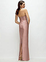 Rear View Thumbnail - Neu Nude Strapless Satin Column Dress with Back Slit