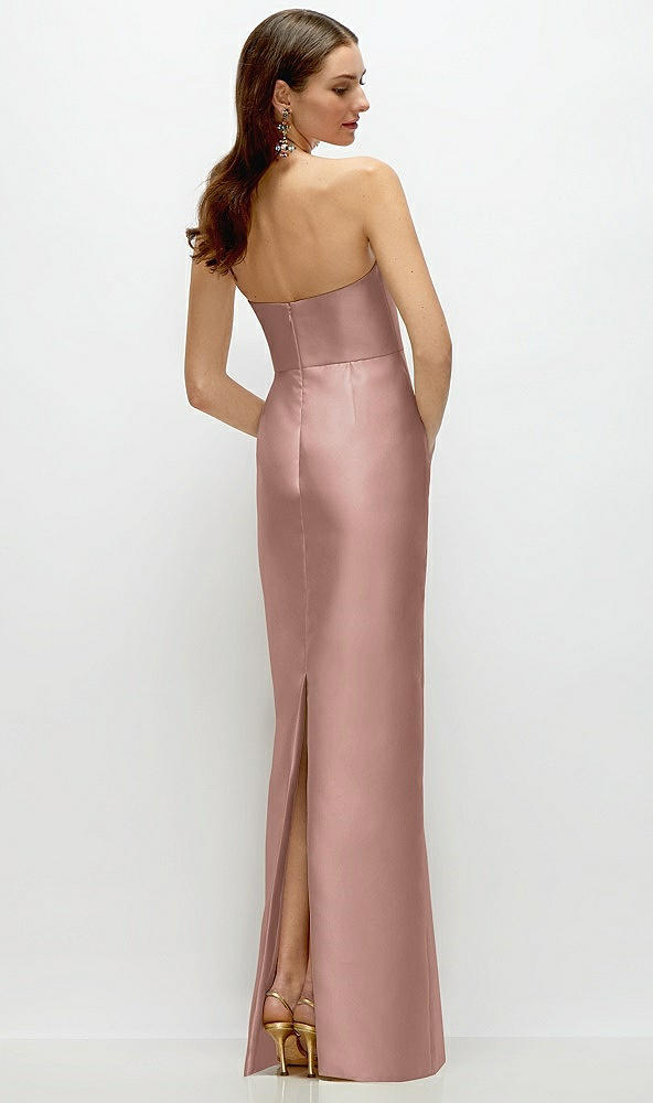 Back View - Neu Nude Strapless Satin Column Dress with Back Slit