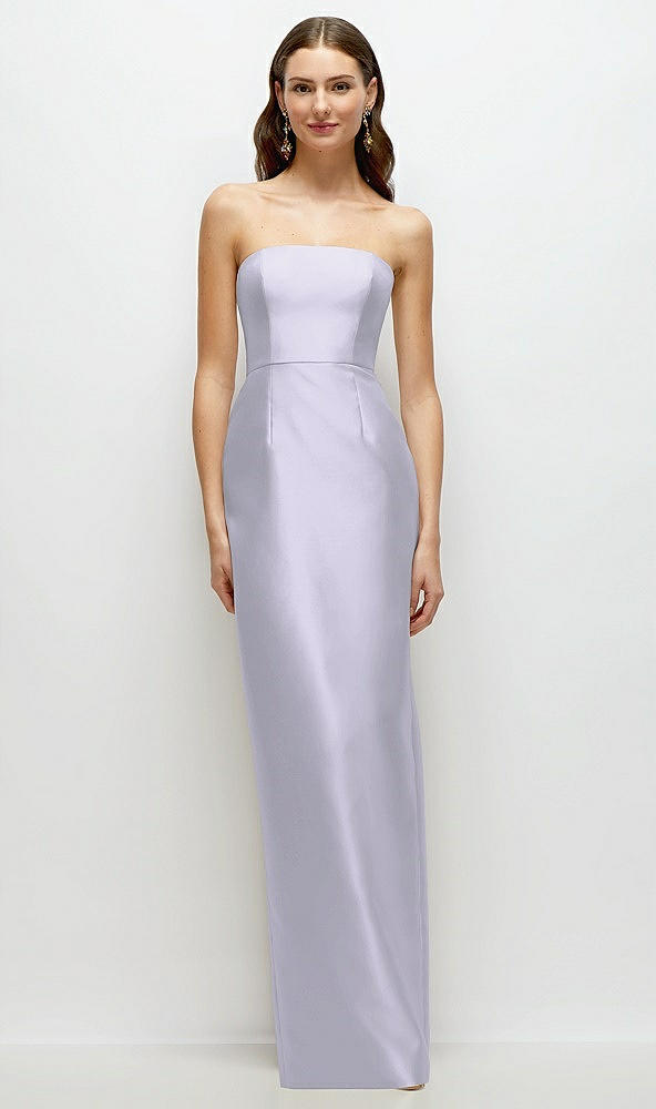 Front View - Silver Dove Strapless Satin Column Dress with Back Slit