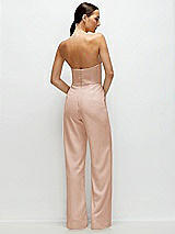 Rear View Thumbnail - Cameo Strapless Cat-Eye Corset Crepe Wedding Jumpsuit