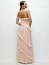 Rear View Thumbnail - Cameo Asymmertical Ruffle Chiffon Bias Slip Maxi Dress