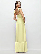 Rear View Thumbnail - Butter Yellow Ruffle Strap Chiffon Bustier Maxi Dress with Ruffle Hem A-Line Skirt