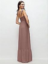 Rear View Thumbnail - Sienna Ruffle Strap Chiffon Bustier Maxi Dress with Ruffle Hem A-Line Skirt