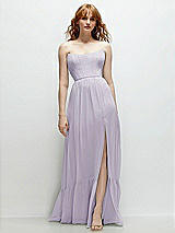 Front View Thumbnail - Moondance Strapless Cat-Eye Corset Maxi Dress with Ruffle Hem A-Line Skirt