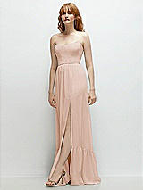 Side View Thumbnail - Cameo Strapless Cat-Eye Corset Maxi Dress with Ruffle Hem A-Line Skirt