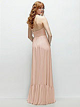 Rear View Thumbnail - Cameo Strapless Cat-Eye Corset Maxi Dress with Ruffle Hem A-Line Skirt