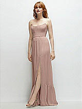 Side View Thumbnail - Neu Nude Strapless Cat-Eye Corset Maxi Dress with Ruffle Hem A-Line Skirt