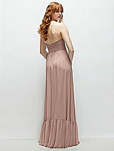 Rear View Thumbnail - Neu Nude Strapless Cat-Eye Corset Maxi Dress with Ruffle Hem A-Line Skirt