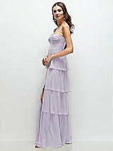 Side View Thumbnail - Moondance Bustier-Style Chiffon Tiered Ruffle Maxi Dress with Adjustable Straps