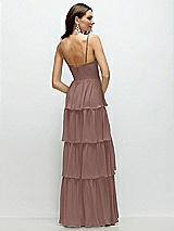 Rear View Thumbnail - Sienna Bustier-Style Chiffon Tiered Ruffle Maxi Dress with Adjustable Straps