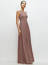 Side View Thumbnail - Sienna Chiffon One-Shoulder Maxi Dress with Circle Skirt