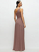 Rear View Thumbnail - Sienna Chiffon One-Shoulder Maxi Dress with Circle Skirt