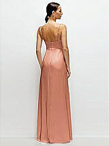 Rear View Thumbnail - Copper Penny Cowl Neck Satin Maxi Dress with Adjustable Spaghetti Straps