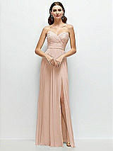 Alt View 1 Thumbnail - Cameo Strapless Pleated Surplice Chiffon Maxi Dress with A-Line Skirt