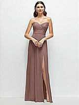 Alt View 1 Thumbnail - Sienna Strapless Pleated Surplice Chiffon Maxi Dress with A-Line Skirt