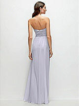 Rear View Thumbnail - Silver Dove Strapless Pleated Surplice Chiffon Maxi Dress with A-Line Skirt