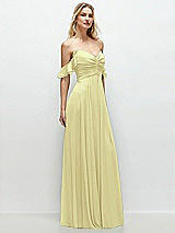 Alt View 2 Thumbnail - Butter Yellow Convertible Ruffle Strap Chiffon Maxi Dress with Full Circle Skirt