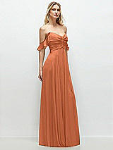 Alt View 2 Thumbnail - Sweet Melon Convertible Ruffle Strap Chiffon Maxi Dress with Full Circle Skirt