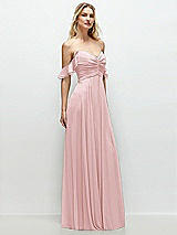 Alt View 2 Thumbnail - Ballet Pink Convertible Ruffle Strap Chiffon Maxi Dress with Full Circle Skirt