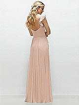 Rear View Thumbnail - Cameo Convertible Ruffle Strap Chiffon Maxi Dress with Full Circle Skirt