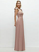 Side View Thumbnail - Neu Nude Convertible Ruffle Strap Chiffon Maxi Dress with Full Circle Skirt