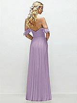 Alt View 3 Thumbnail - Pale Purple Convertible Ruffle Strap Chiffon Maxi Dress with Full Circle Skirt