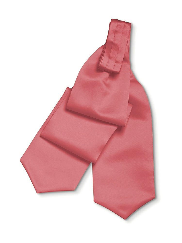 Back View - Candy Coral Dupioni Cravats by After Six
