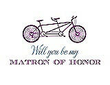 Front View Thumbnail - Orchid & Cornflower Will You Be My Matron of Honor Card - Bike