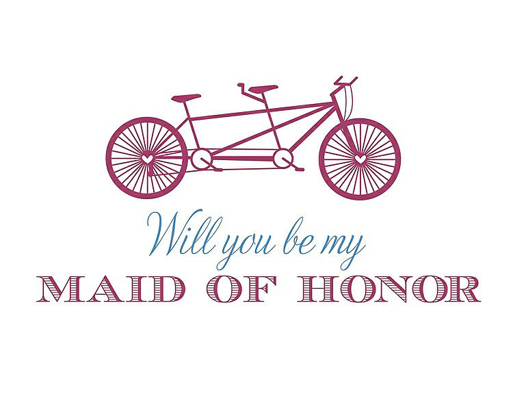 Front View - Fruit Punch & Cornflower Will You Be My Maid of Honor - Bike