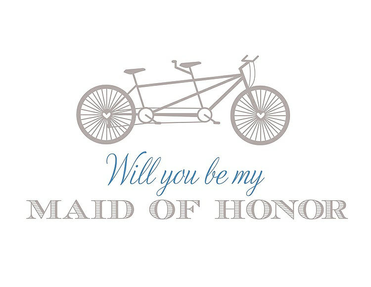 Front View - Pebble Beach & Cornflower Will You Be My Maid of Honor - Bike