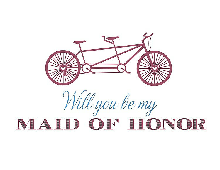 Front View - Tea Rose & Cornflower Will You Be My Maid of Honor - Bike