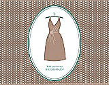 Front View Thumbnail - Cappuccino & Pantone Turquoise Will You Be My Bridesmaid Card - Dress