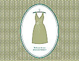Front View Thumbnail - Mint & Pantone Turquoise Will You Be My Bridesmaid Card - Dress