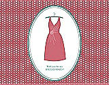 Front View Thumbnail - Papaya & Pantone Turquoise Will You Be My Bridesmaid Card - Dress