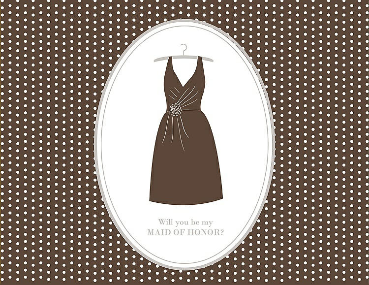 Front View - Latte & Oyster Will You Be My Maid of Honor Card - Dress