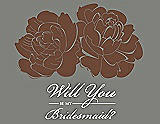 Front View Thumbnail - Cinnamon & Charcoal Gray Will You Be My Bridesmaid Card - Flowers