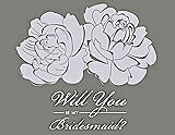 Front View Thumbnail - Dove & Charcoal Gray Will You Be My Bridesmaid Card - Flowers