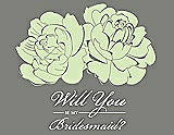 Front View Thumbnail - Honey Dew & Charcoal Gray Will You Be My Bridesmaid Card - Flowers