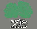 Front View Thumbnail - Juniper & Charcoal Gray Will You Be My Bridesmaid Card - Flowers