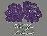 Front View Thumbnail - Majestic & Charcoal Gray Will You Be My Bridesmaid Card - Flowers