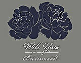 Front View Thumbnail - Navy Blue & Charcoal Gray Will You Be My Bridesmaid Card - Flowers