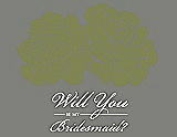 Front View Thumbnail - Olive & Charcoal Gray Will You Be My Bridesmaid Card - Flowers