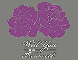 Front View Thumbnail - Orchid & Charcoal Gray Will You Be My Bridesmaid Card - Flowers