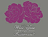 Front View Thumbnail - Persian Plum & Charcoal Gray Will You Be My Bridesmaid Card - Flowers