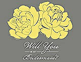 Front View Thumbnail - Snapdragon & Charcoal Gray Will You Be My Bridesmaid Card - Flowers