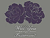 Front View Thumbnail - Violet & Charcoal Gray Will You Be My Bridesmaid Card - Flowers